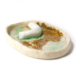 Jabonera con brazo de porcelana