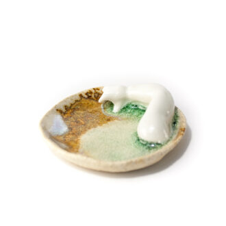 Plato para anillos y joyas con brazo de porcelana