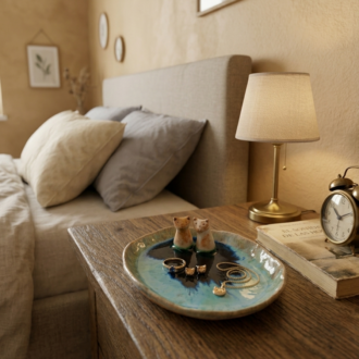 Plato para anillos pareja gatos II